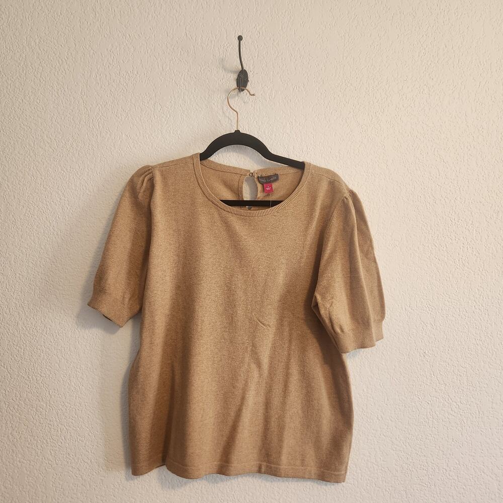Vince Camuto Women's Size Small Tan Short‎ Sleeve Sweater NWT